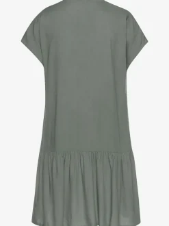 Robe chemisier courte avec col en v volant large