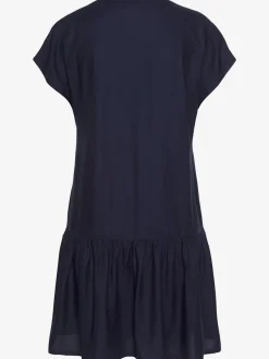 Robe chemisier courte avec col en v volant large