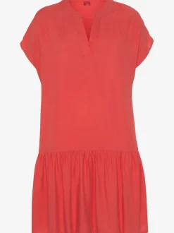 Robe chemisier courte avec col en v volant large