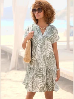 Robe chemisier courte à encolure en v