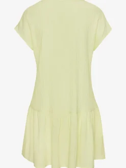 Robe chemisier courte à encolure en v avec mancherons et volants