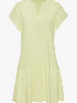Robe chemisier courte à encolure en v avec mancherons et volants