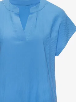 Robe chemisier courte à encolure en v avec mancherons et volants