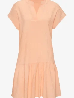 Robe chemisier courte à encolure en v avec mancherons et volants