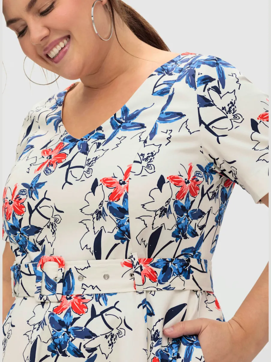 Robe de cocktail joli motif floral
