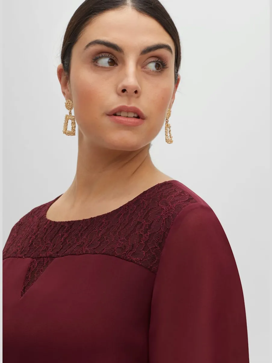 Robe de cocktail look superposé féminin