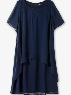 Robe de cocktail look superposé féminin