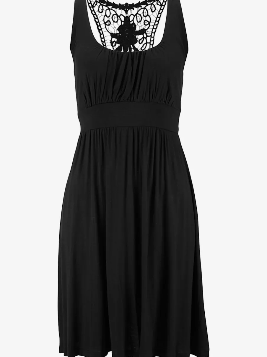 Robe de plage avec empiècement dentelle au dos