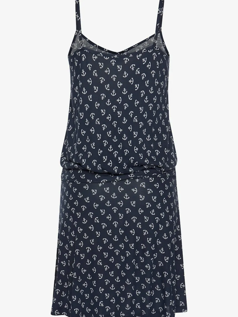 Robe de plage avec encolure froncée et bretelles réglables