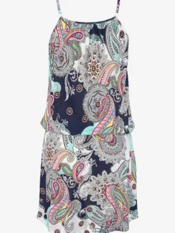 Robe de plage avec encolure ronde et imprimé multicolore