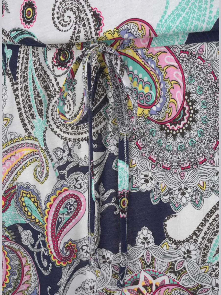 Robe de plage avec encolure ronde et imprimé multicolore