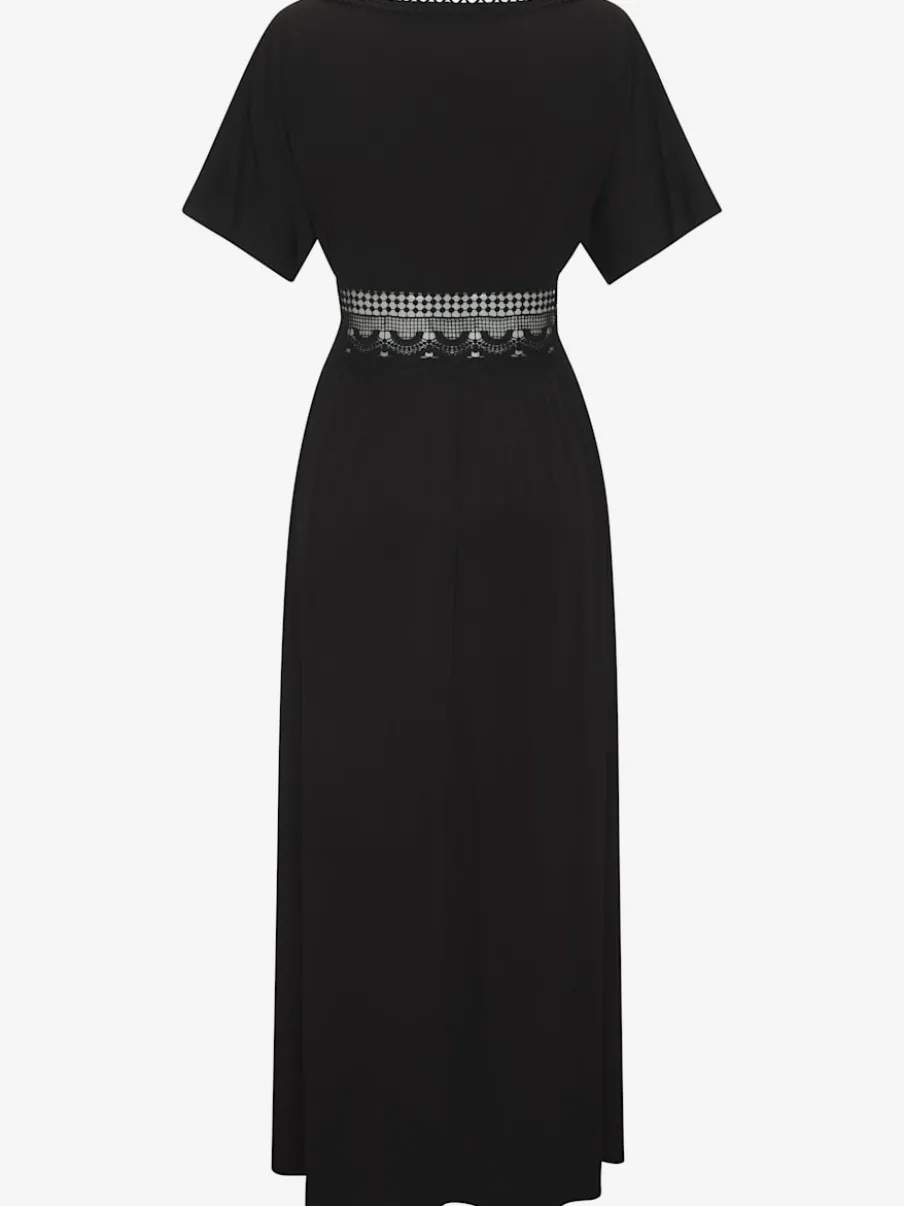 Robe de plage avec liens à nouer et manches courtes