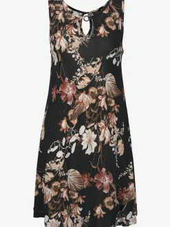 Robe de plage à col v avec imprimé floral ample
