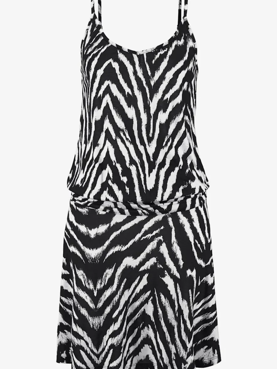 Robe de plage courte à motifs animaliers décontractée