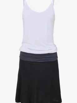 Robe de plage décontractée avec empiècements froncés et bretelles réglables