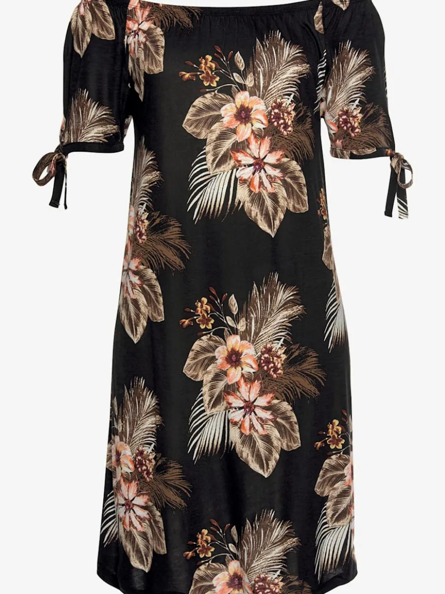 Robe de plage dénudée à imprimé floral en viscose