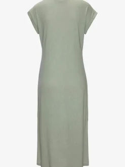 Robe de plage encolure avec bords-côtes légèrement brillants grâce au fil lurex