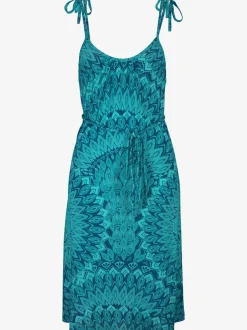 Robe de plage à encolure ronde et bretelles nouées