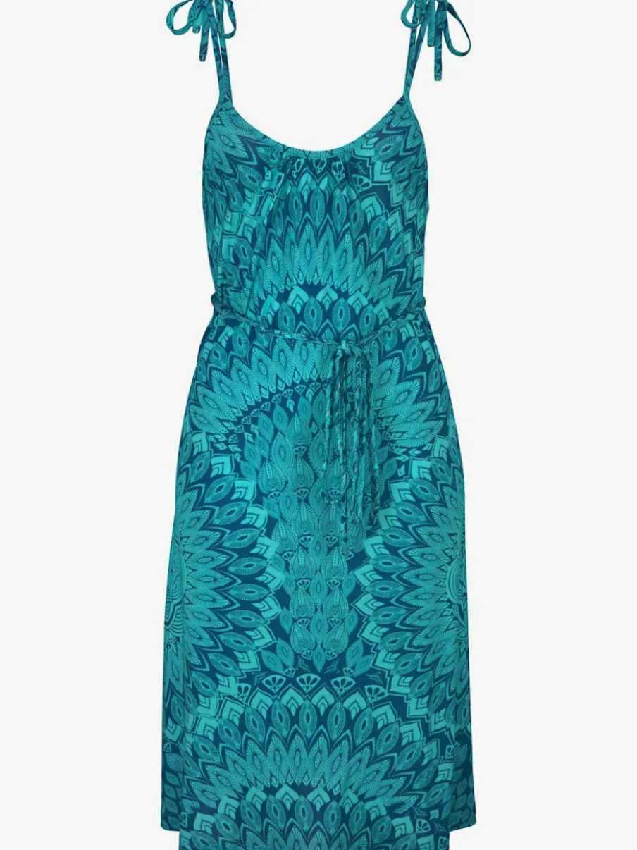 Robe de plage à encolure ronde et bretelles nouées
