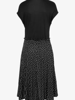 Robe de plage en jersey à manches courtes imprimée pois