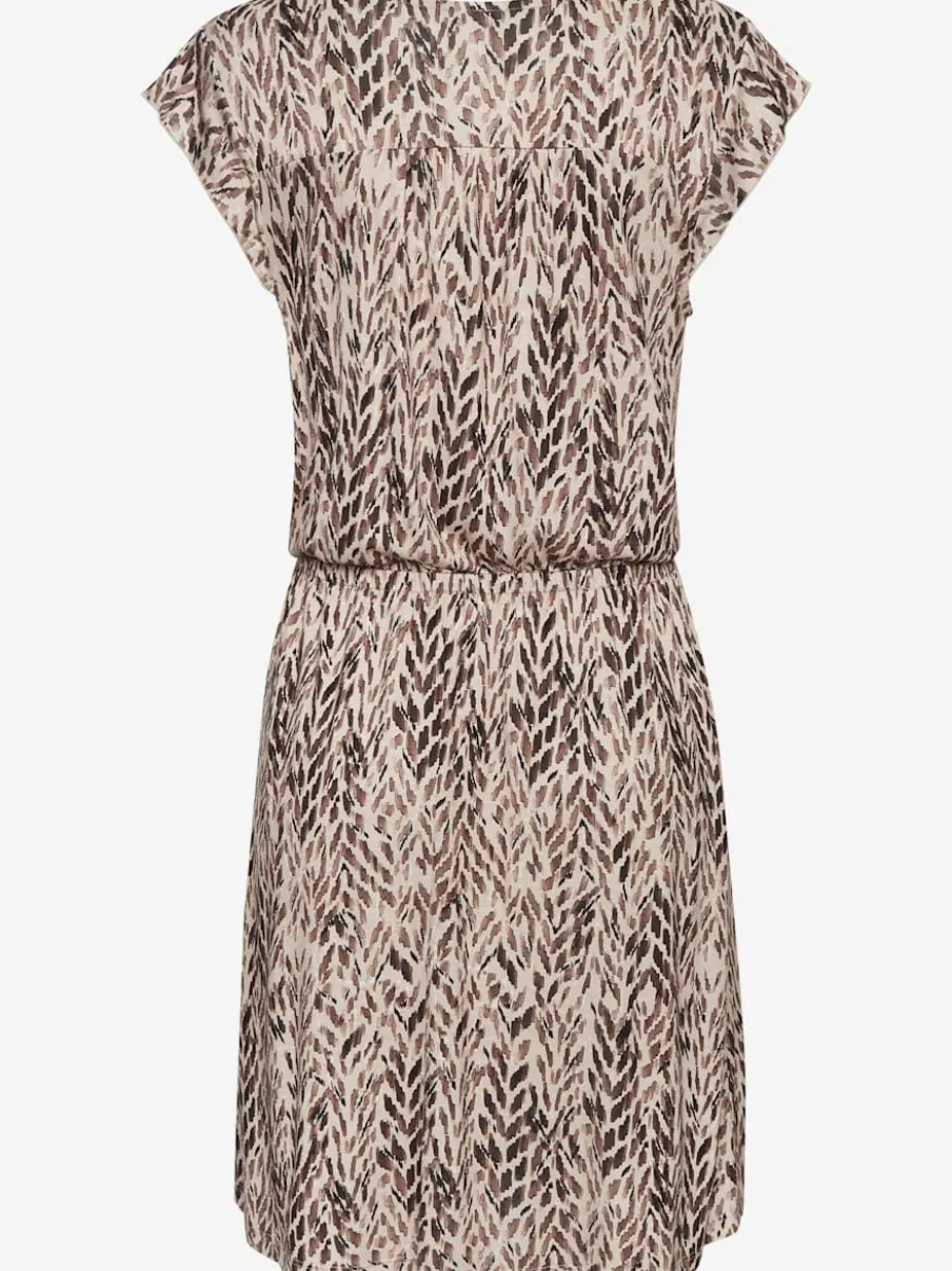Robe de plage fluide manches courtes imprimée unique