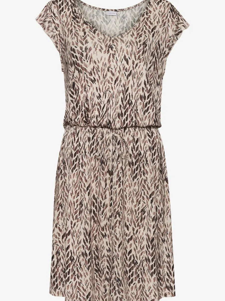 Robe de plage fluide manches courtes imprimée unique