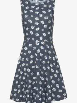 Robe de plage à jupe évasée et motifs fleuris