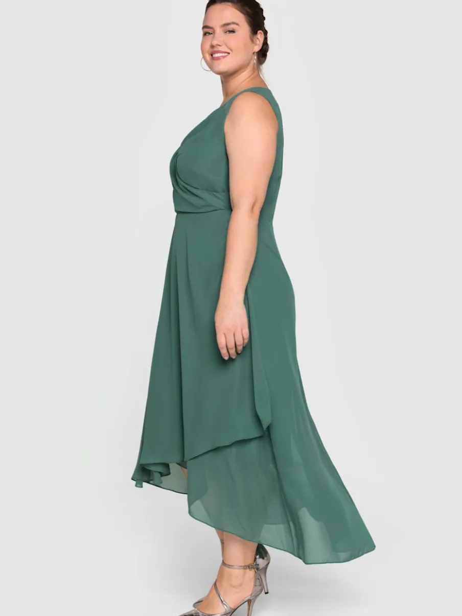 Robe de soirée col v devant et au dos