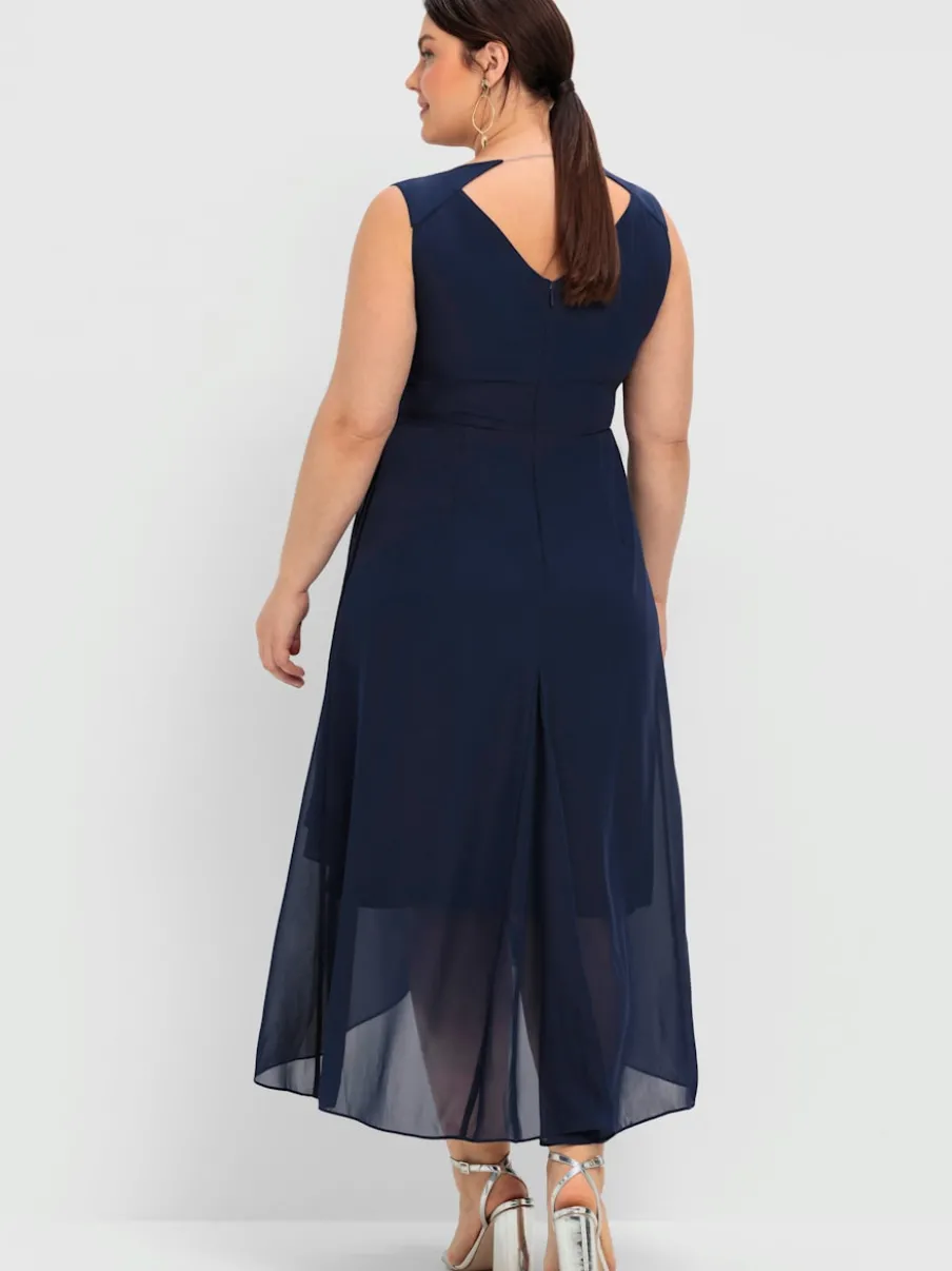 Robe de soirée col v devant et au dos