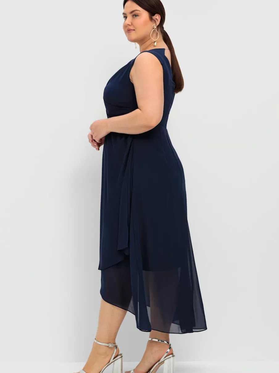 Robe de soirée col v devant et au dos
