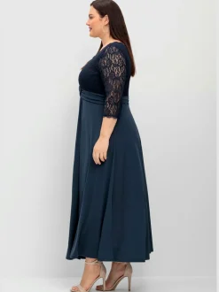 Robe de soirée dentelle élastique