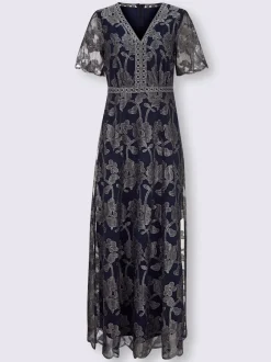 Robe de soirée en maille légère avec broderie florale