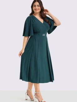 Robe de soirée superbe aspect cache-cœur
