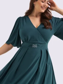 Robe de soirée superbe aspect cache-cœur