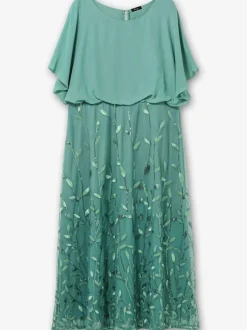 Robe de soirée tissu léger brodé