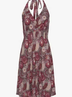 Robe dos-nu à encolure en V avec motifs floraux
