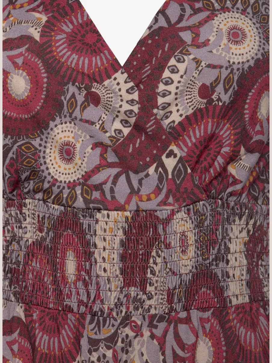 Robe dos-nu à encolure en V avec motifs floraux