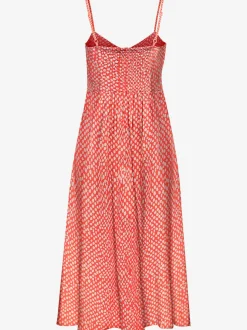 Robe d'été avec bretelles spaghetti et patte boutonnage