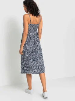 Robe d'été avec bretelles spaghetti et patte de boutonnage