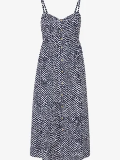 Robe d'été avec bretelles spaghetti et patte de boutonnage