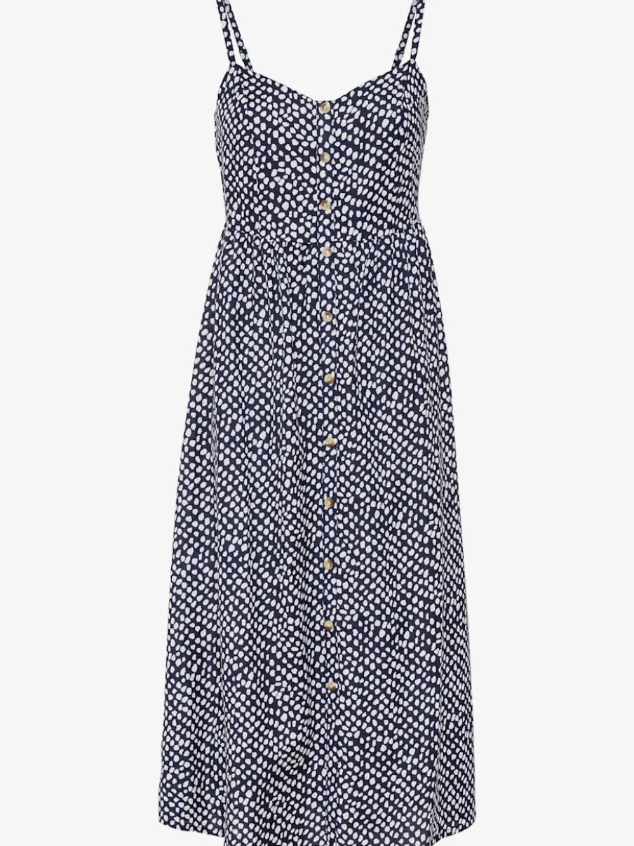 Robe d'été avec bretelles spaghetti et patte de boutonnage