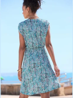 Robe d'été avec encolure en V légère et décontractée