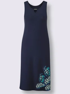 Robe d'été avec imprimé et encolure ronde évasée