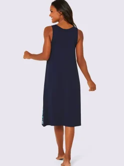 Robe d'été avec imprimé et encolure ronde évasée