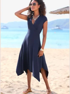 Robe d'été cache-cœur avec jupe ample et manches courtes