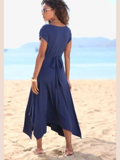 Robe d'été cache-cœur avec jupe ample et manches courtes