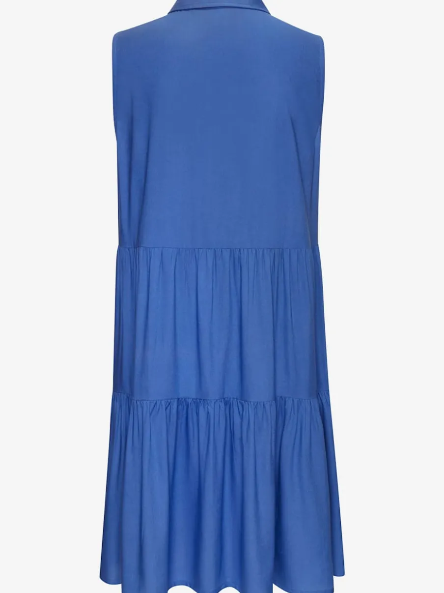 Robe d'été col chemisier boutonnée en viscose fluide