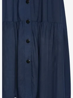 Robe d'été col chemisier boutonnée en viscose fluide