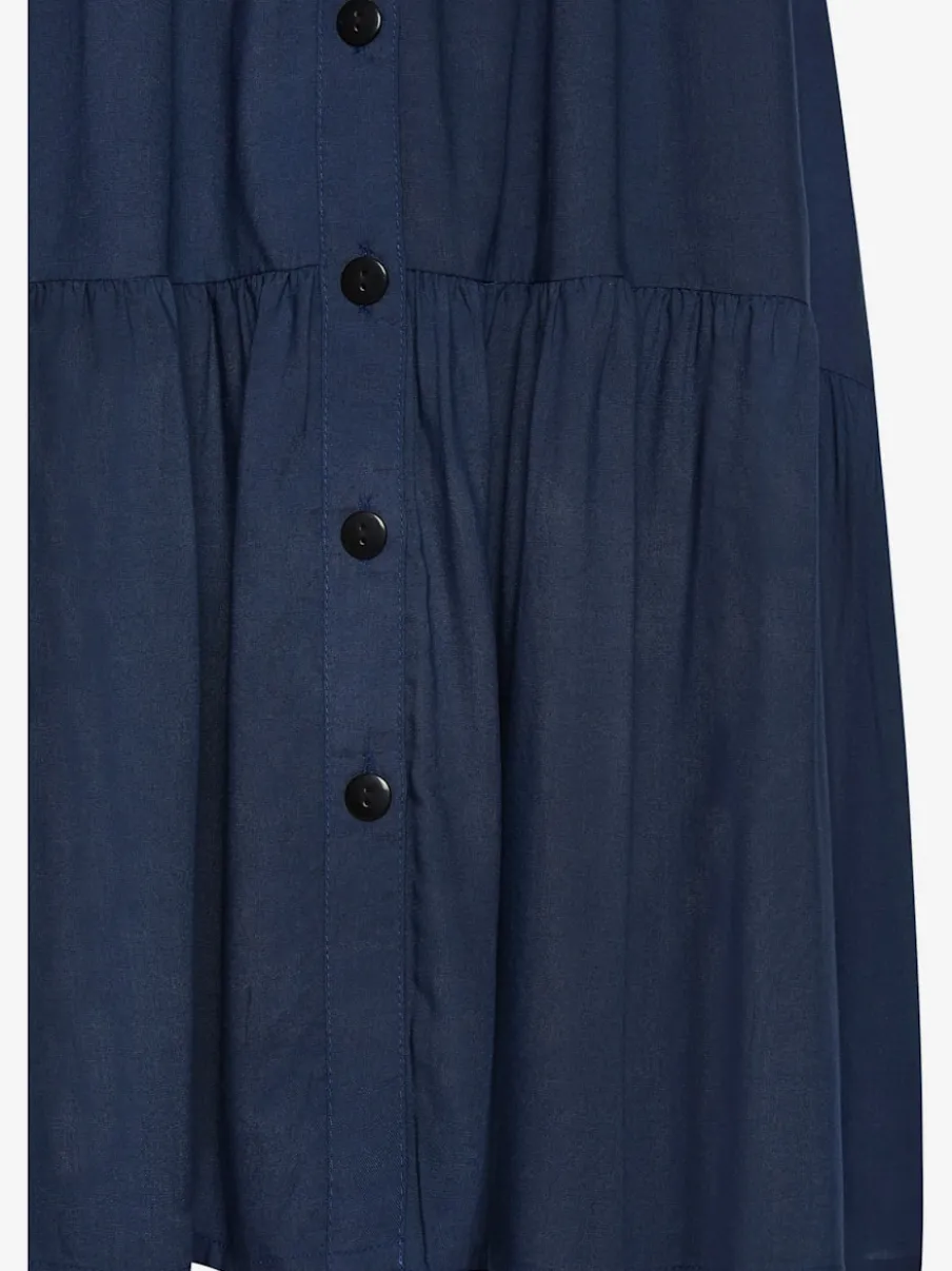 Robe d'été col chemisier boutonnée en viscose fluide