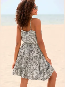 Robe d'été à col en V et motifs floraux uniques